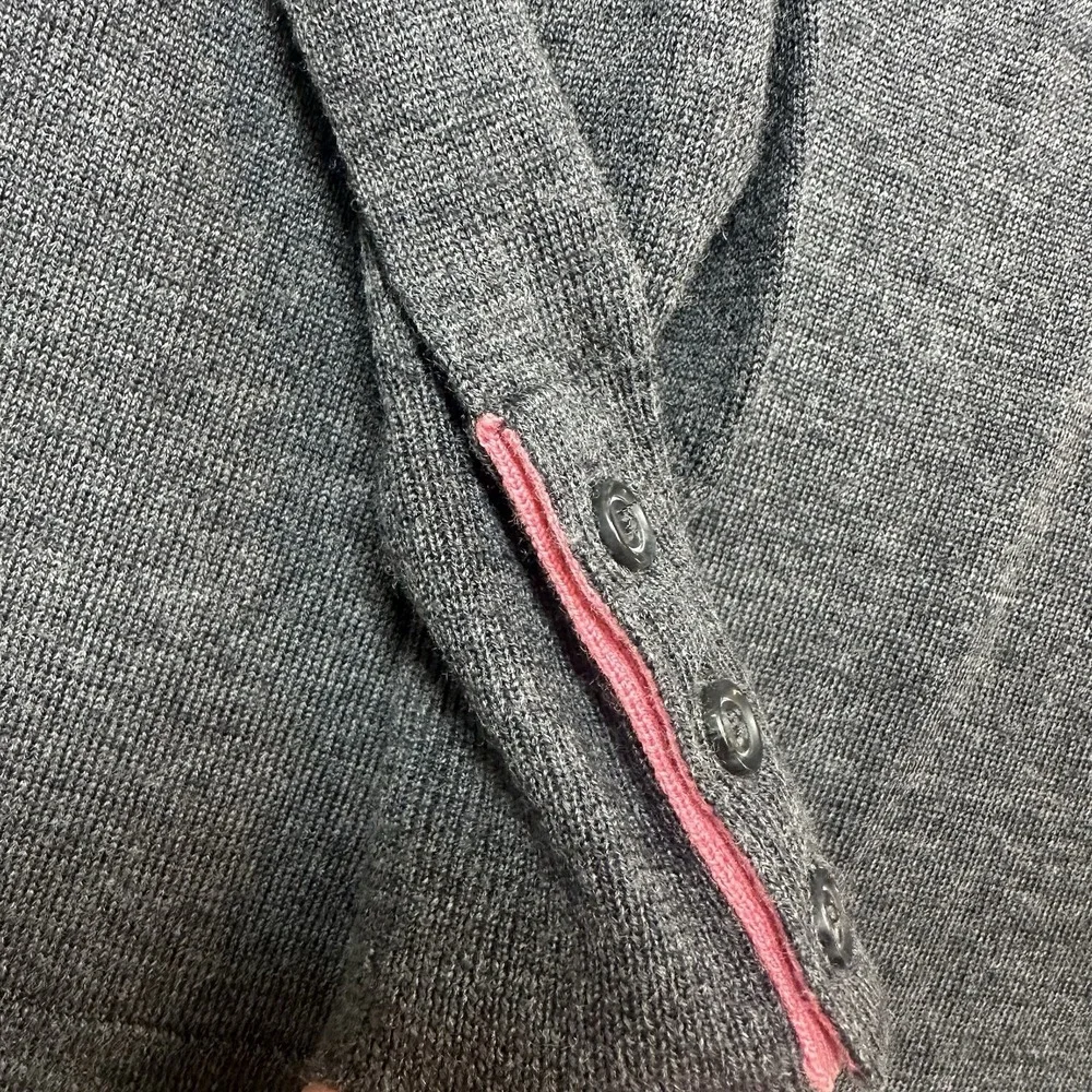 Charter Club Merino Wool Crewneck Sweater XXL Charcoal Heather‎ Button Cuff